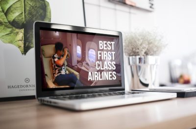 First class airline cabin
