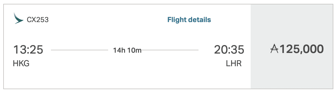HKG LHR CX F