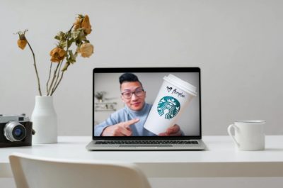Digital mockup of travel blog interface