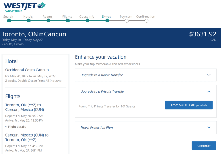 Redeeming WestJet Dollars for WestJet Vacations Prince of Travel
