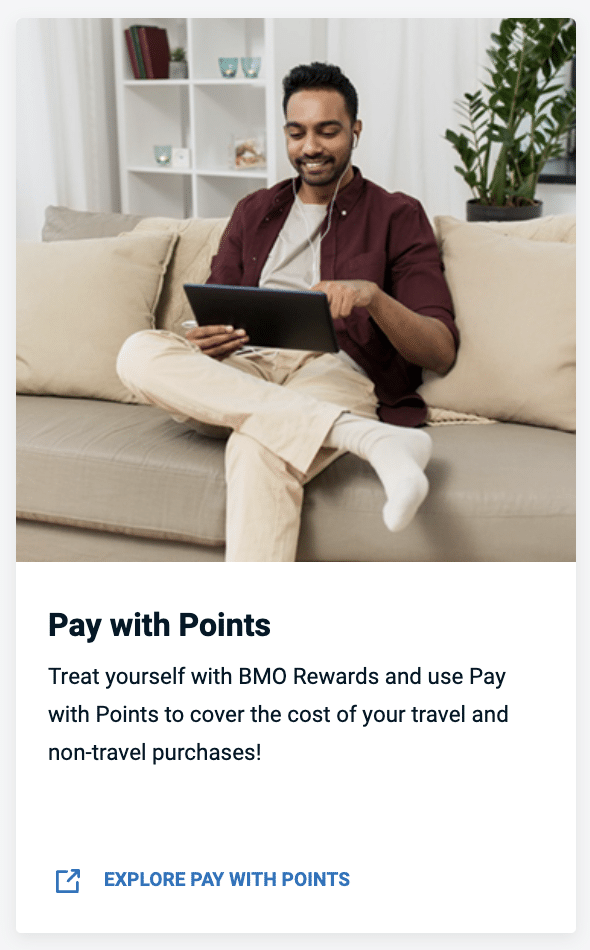 bmo rewards travel website