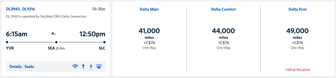 Delta YVR SLC