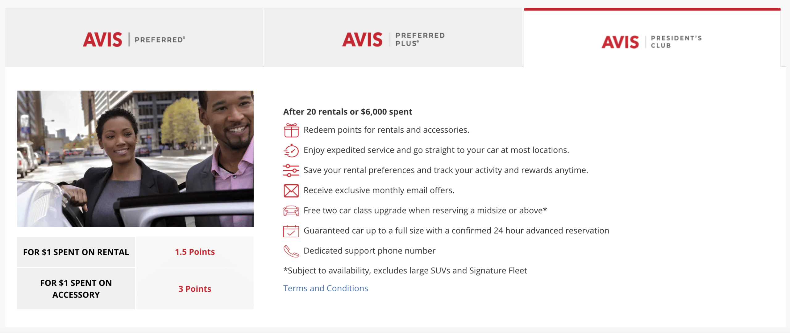 avis president circle