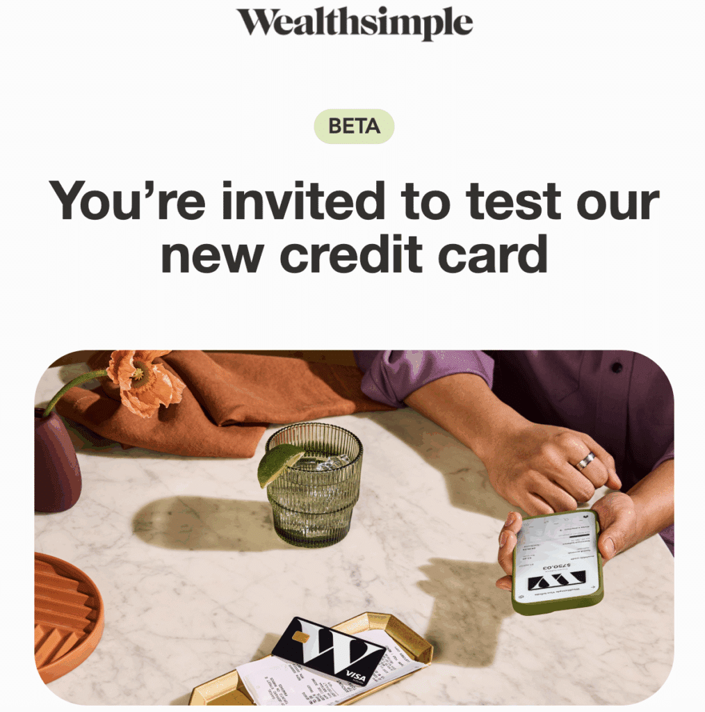wealthsimple visa infinite invitation email