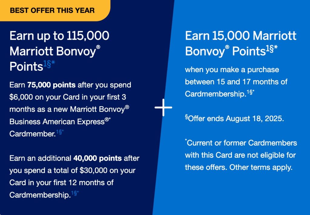 Marriott Bonvoy® Business American Express® Card Amex returns with historical high offer in May 2025