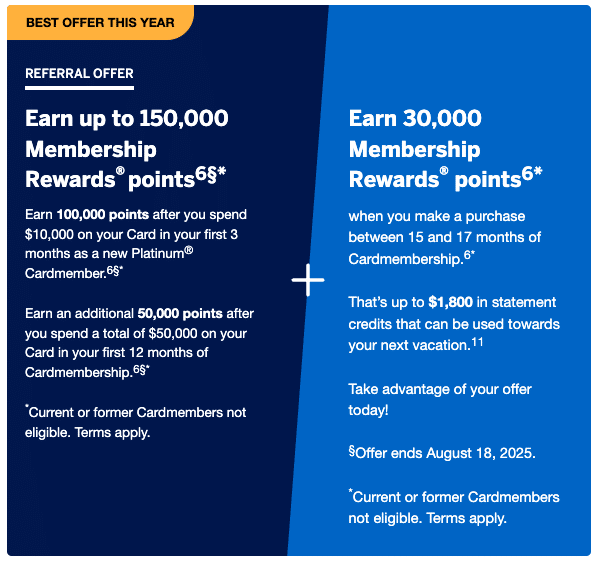 Amex Platinum Card Offer Summer 2025