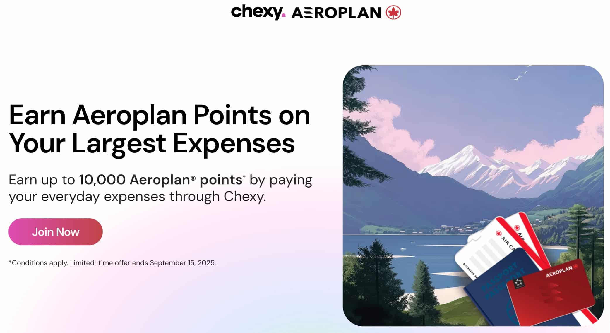 Earn points with Chexy and Aeroplan