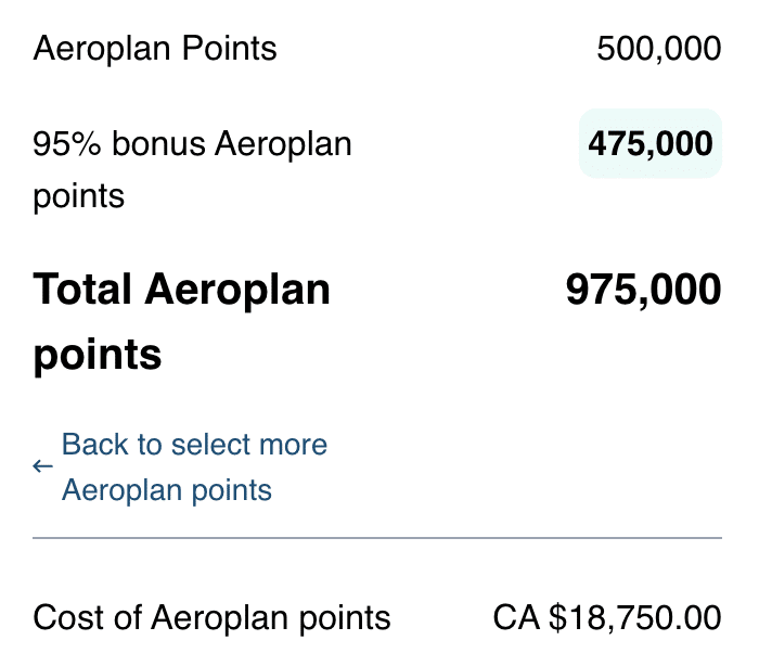 aeroplan buy points promo checkoutjuly 18 2025