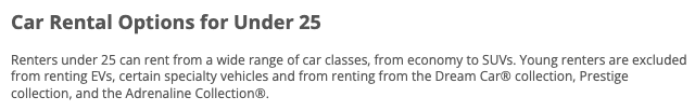 young drivers excluded ev