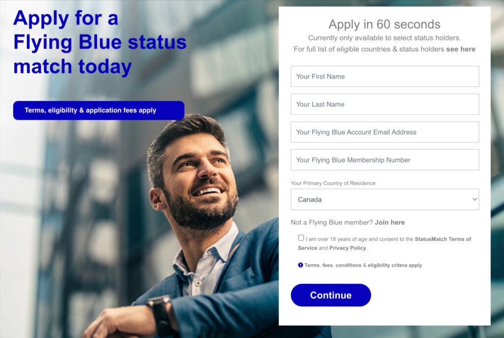 Flying Blue Status Match November 2025