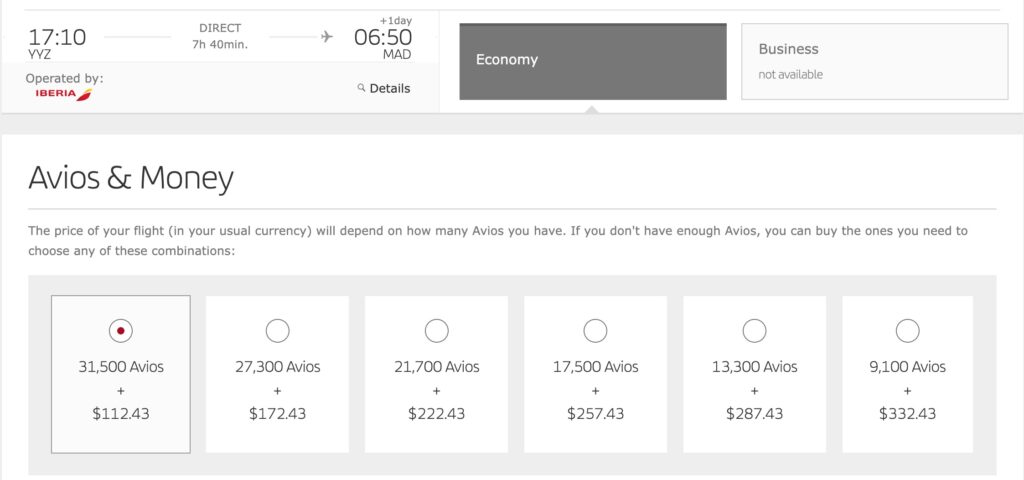 iberia toronto madrid