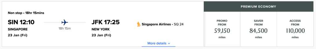 krisflyer spontaneous escapes jan 2025 sin jfk py